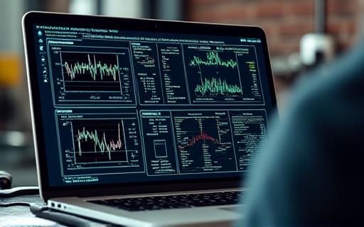 Advanced ECU tuning software interface displayed on a laptop in a workshop setting, representing engine remapping.